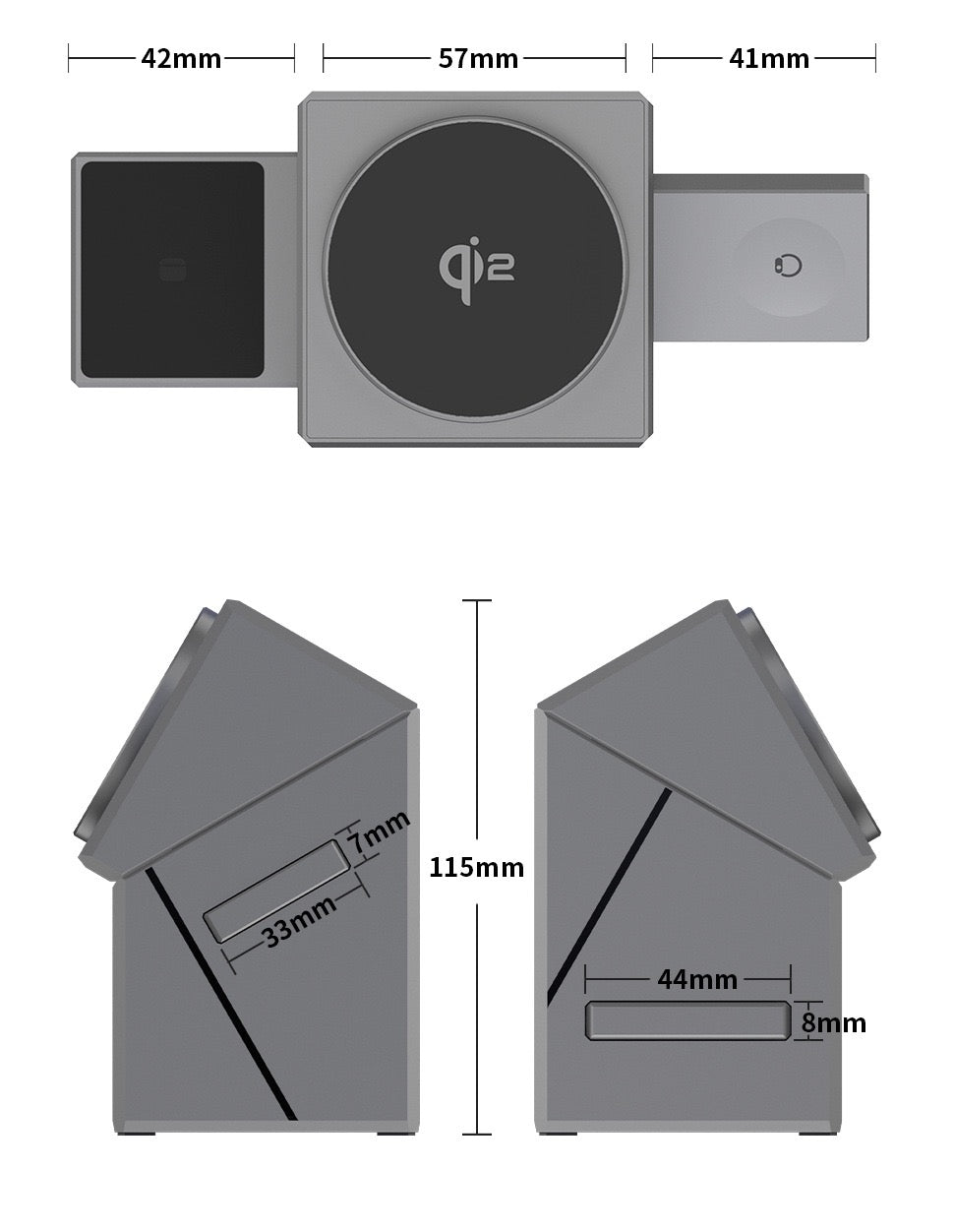 QI2 Three in one magnetic suction rotation Rubik's cube wireless charger suitable for smartphones  products